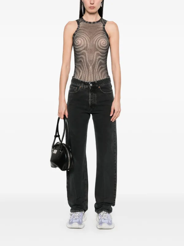 MM6 Maison Margiela straight-leg Jeans | Black | FARFETCH UK