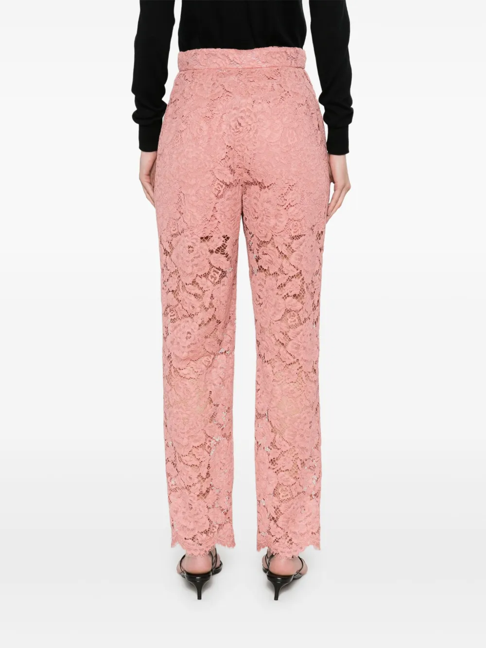 Dolce & Gabbana Broek met bloemenkant Roze