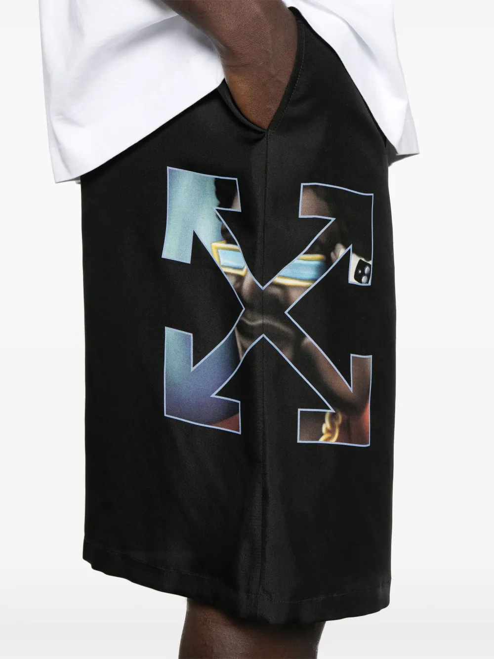 Off-White Barber Arrow shorts Zwart