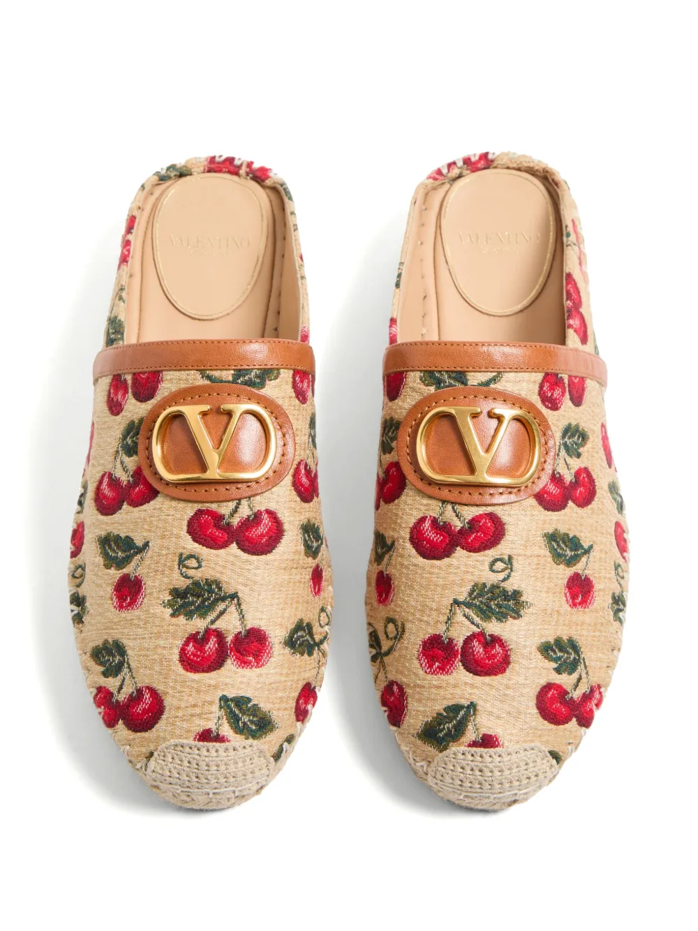 Valentino Cherryfic Leather-trim Espadrille In Multi