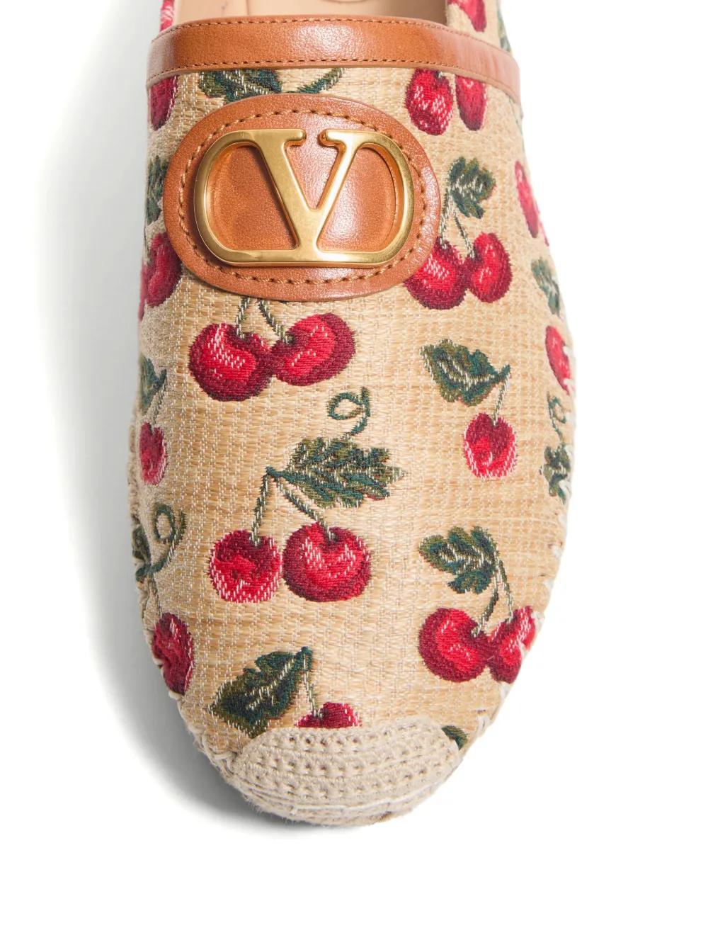 Valentino Cherryfic Leather-trim Espadrille In Multi