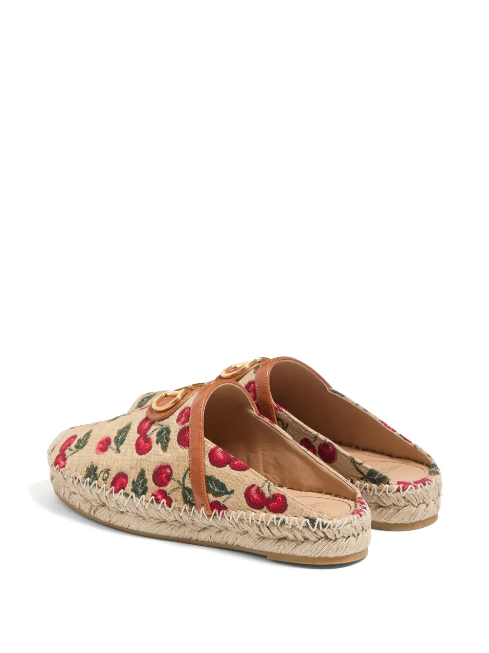 Valentino Cherryfic Leather-trim Espadrille In Multi