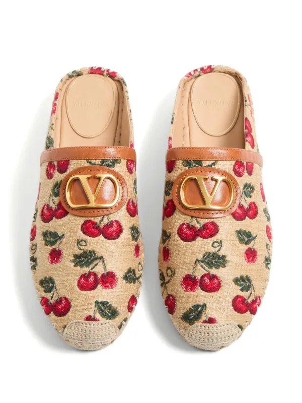 Valentino Garavani VLogo Signature Mule With Cherryfic Motif 25mm