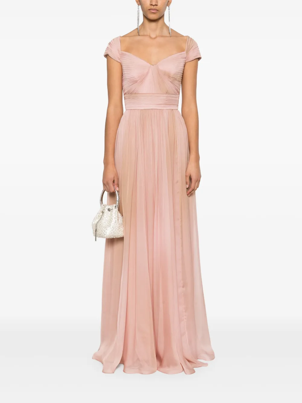 Elie Saab Geplooide avondjurk - Roze