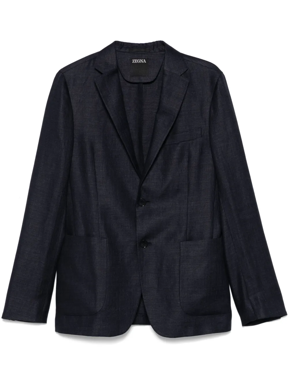 Zegna Blazer met enkele rij knopen Blauw