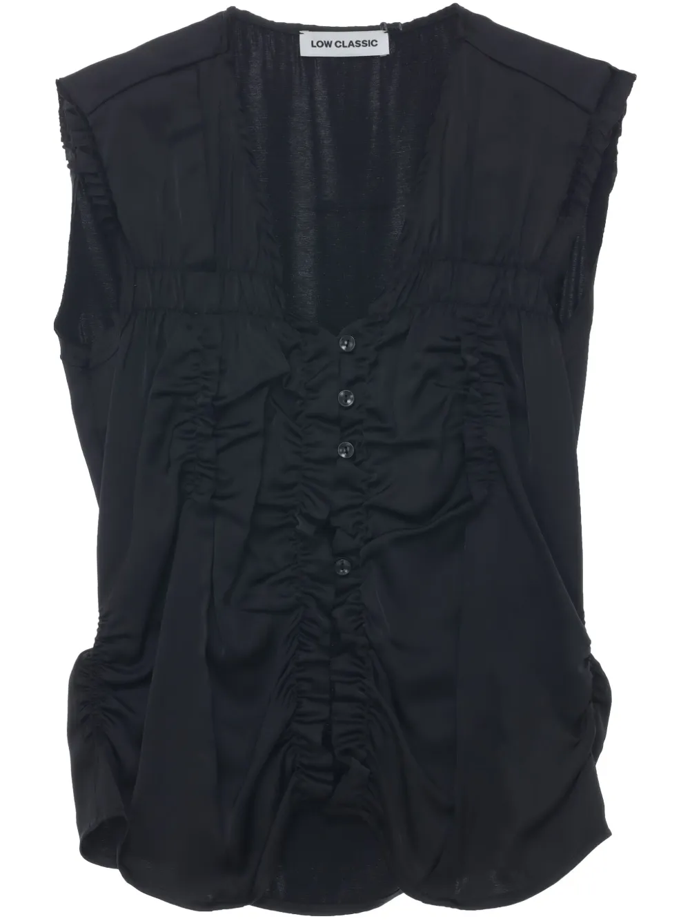 Low Classic draped sleeveless shirt | Black | Image 1