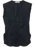 Low Classic draped sleeveless shirt - Black