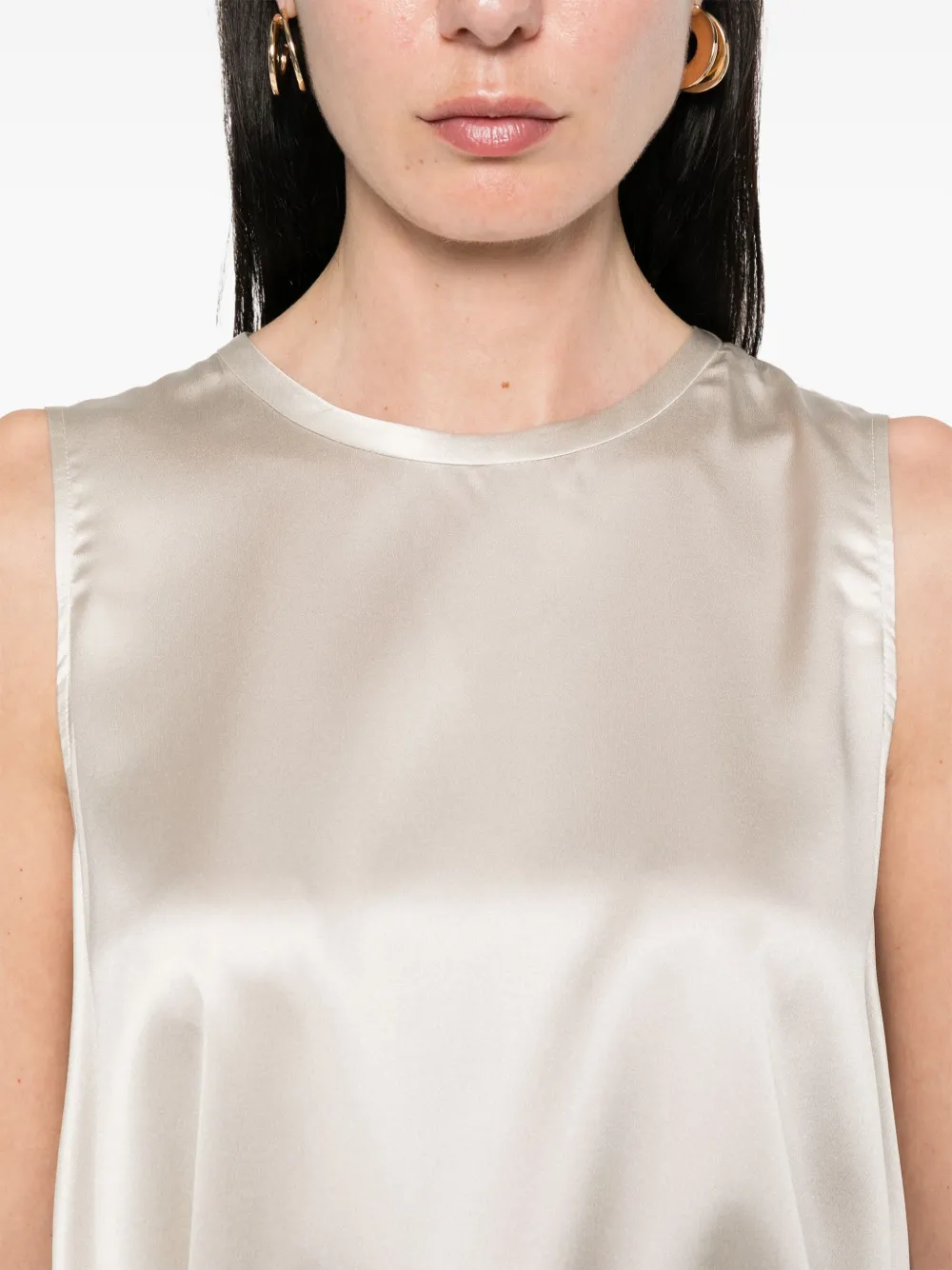 Brunello Cucinelli Satijnen tanktop Beige