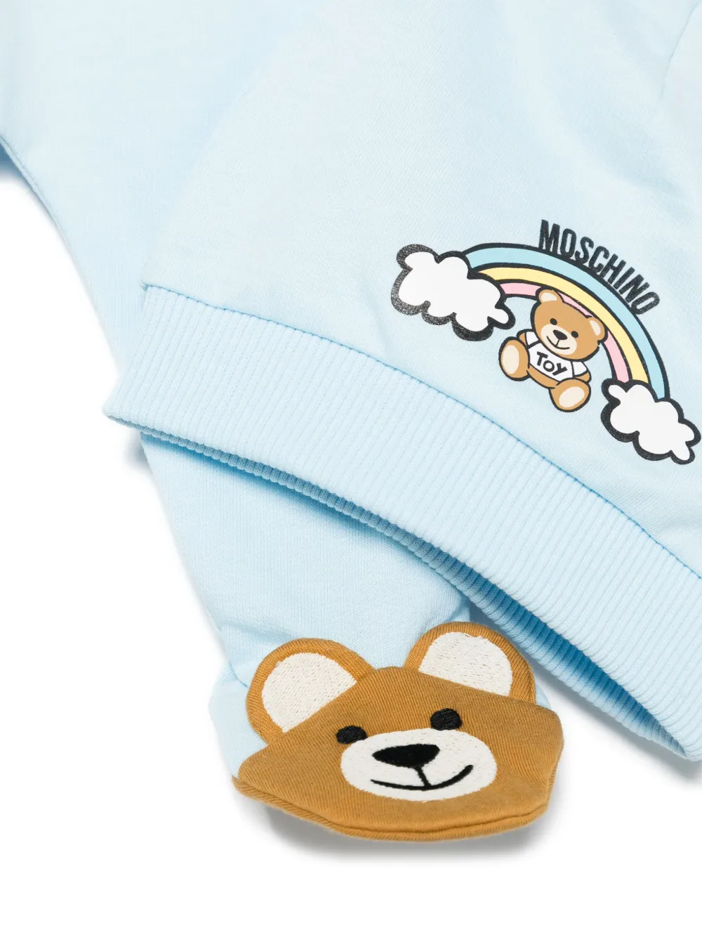 Moschino Kids Romper met teddybeerprint Blauw
