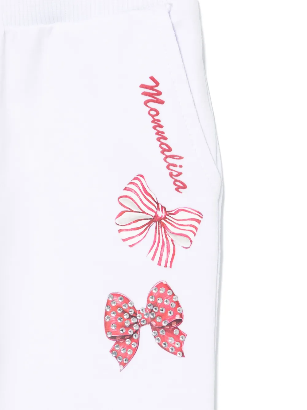 Monnalisa Trainingsbroek met strikdetail Wit