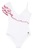 Monnalisa ruffled-trim swimsuit - White