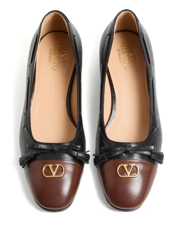 【VALENTINO GARAVANI】Valet Du Roi レザー バレエシューズ Valet Du Roi leather ballet flats in white - Valentino
