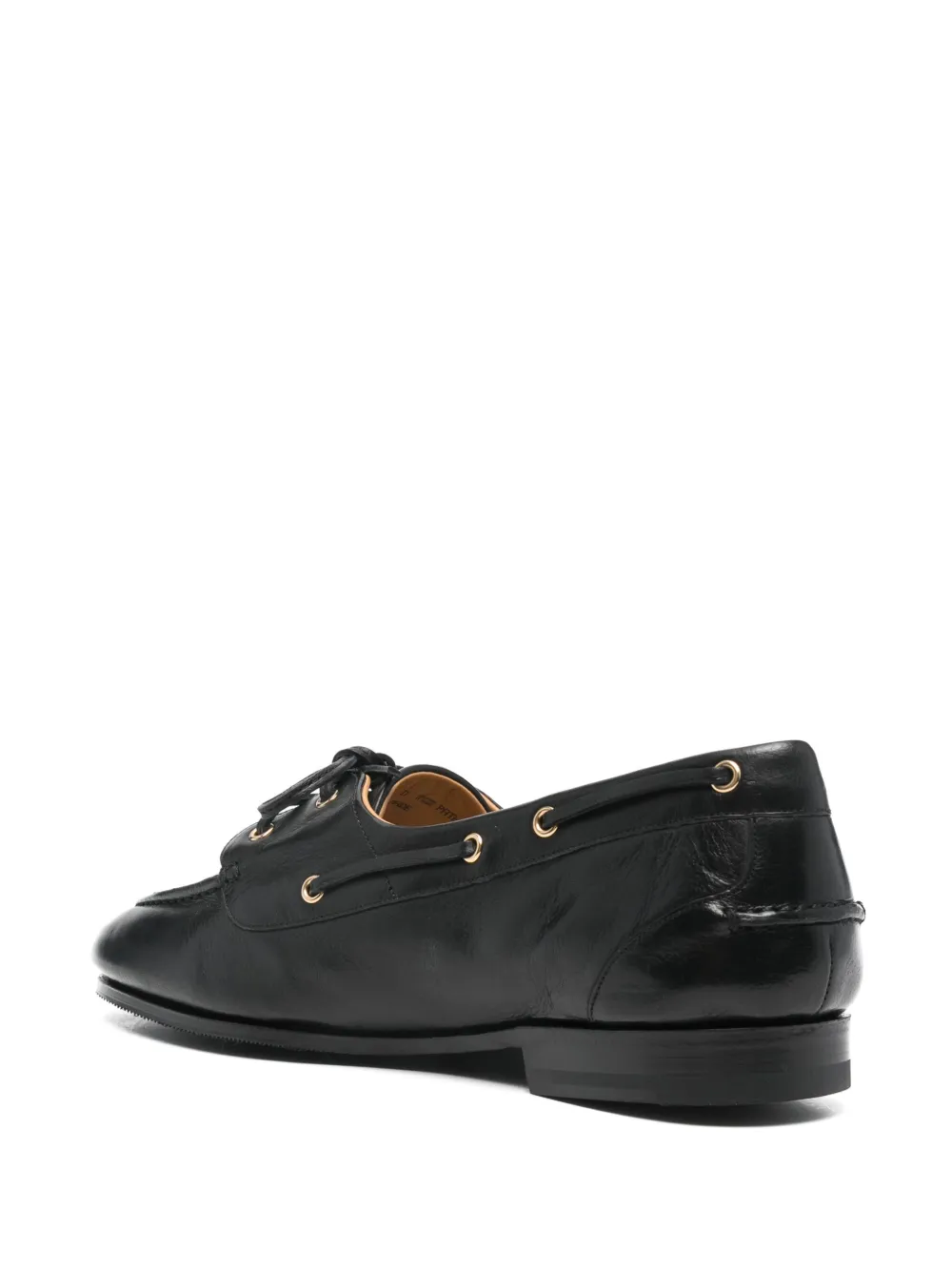 Bally leather boat shoes Black