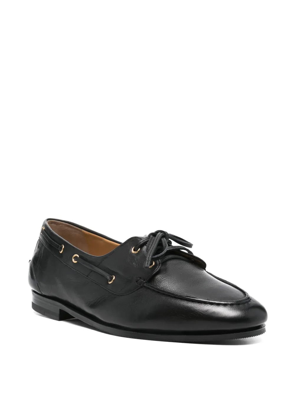 Bally leather boat shoes Black