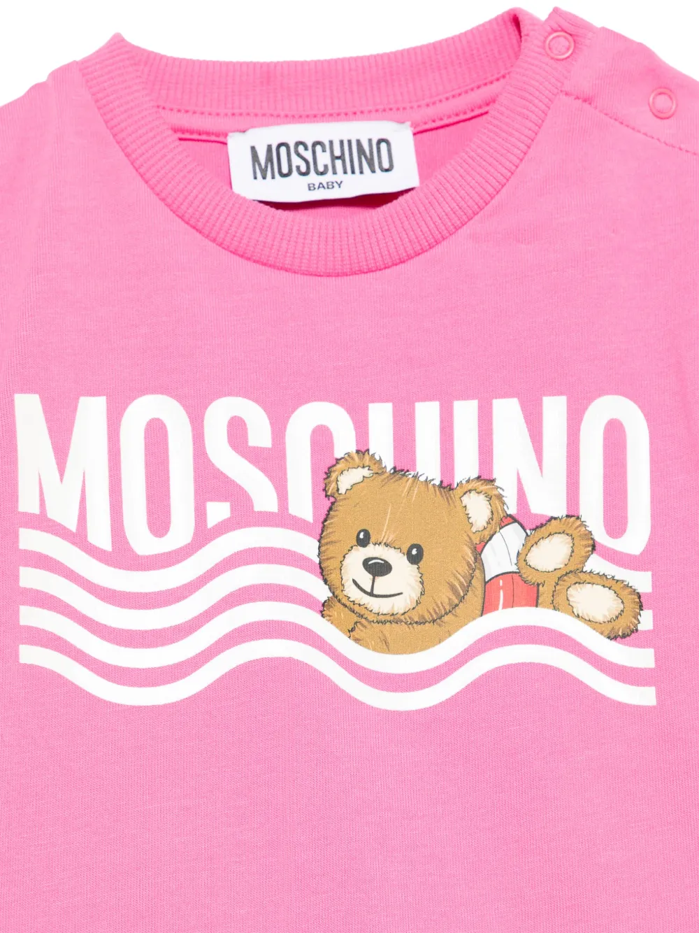 Moschino Kids T-shirt met logoprint Roze