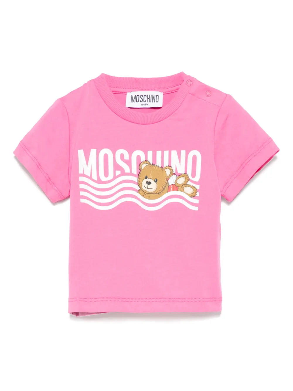 Moschino Kids T-shirt met logoprint Roze