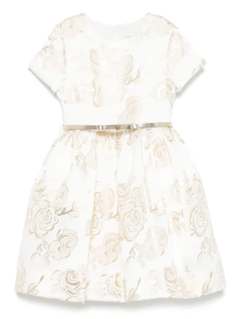 Monnalisa Jacquard-Kleid mit Blumenmuster