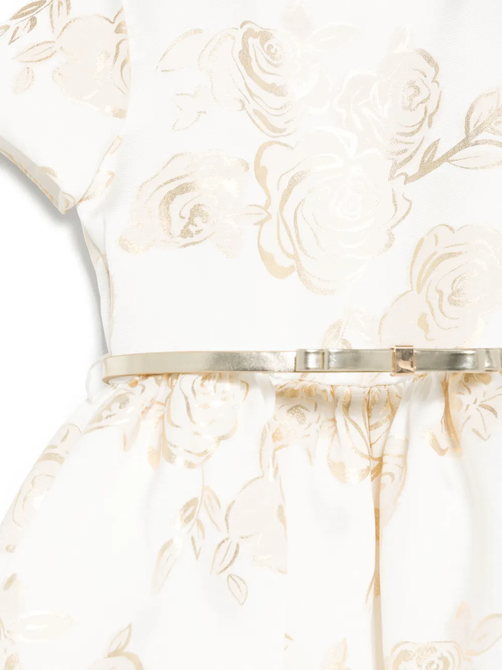 Monnalisa Jurk met bloemen jacquard Wit