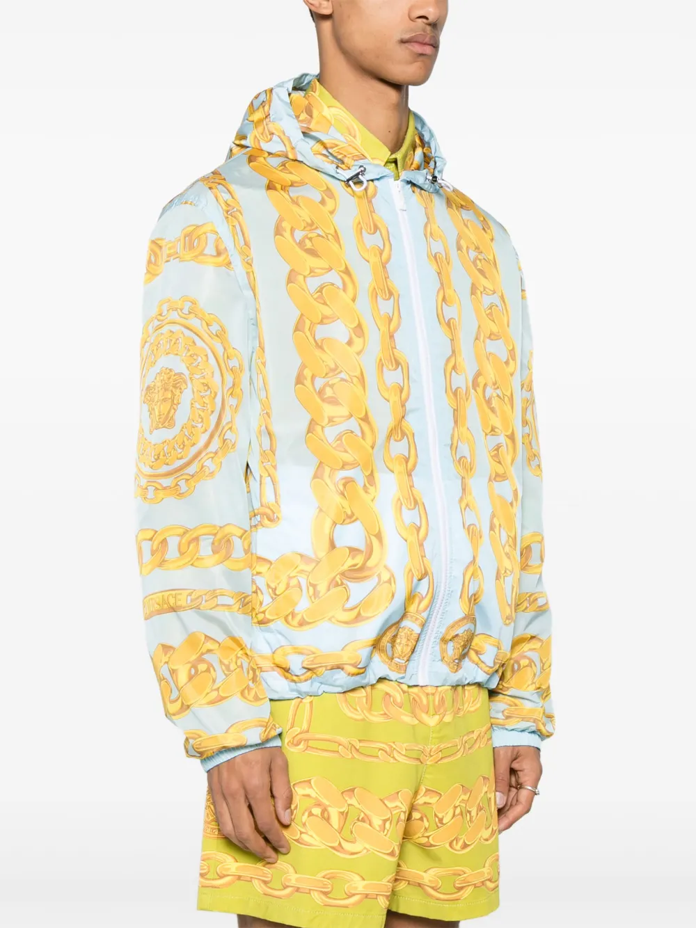 Versace Medusa jack met kettingprint Blauw