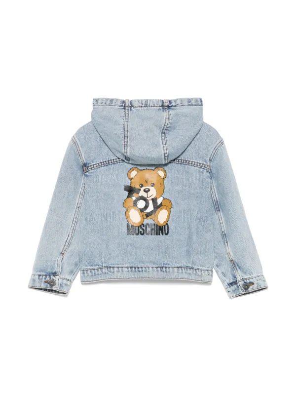 Moschino Kids Teddy Bear Denim Jacket Blue FARFETCH ID