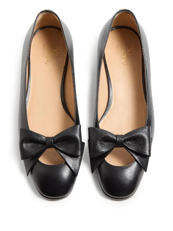 Valentino Garavani Bowow Ballet Flats | Black | FARFETCH LB