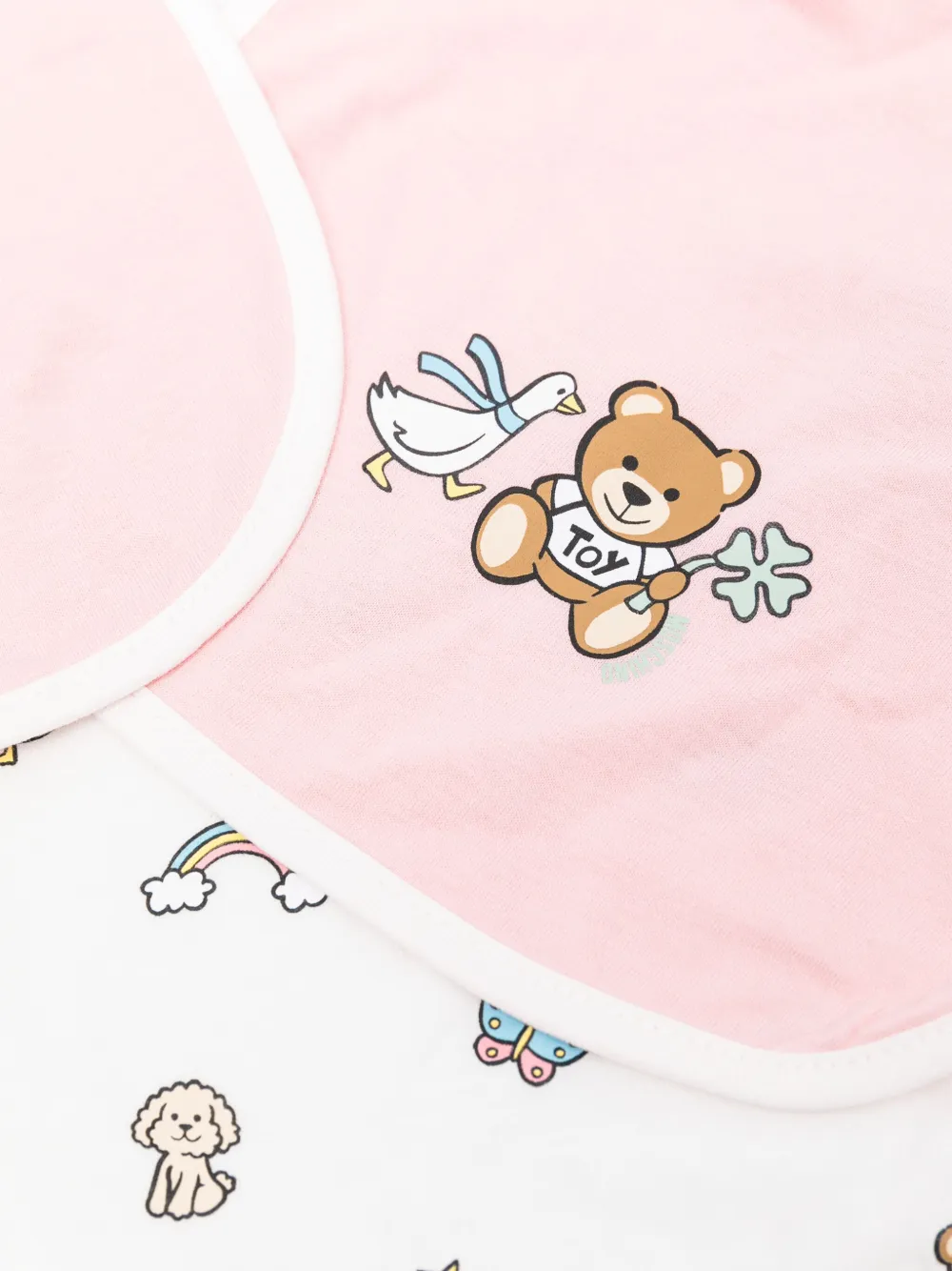 Moschino Kids Drie Teddy Bear slabbetjes - Roze