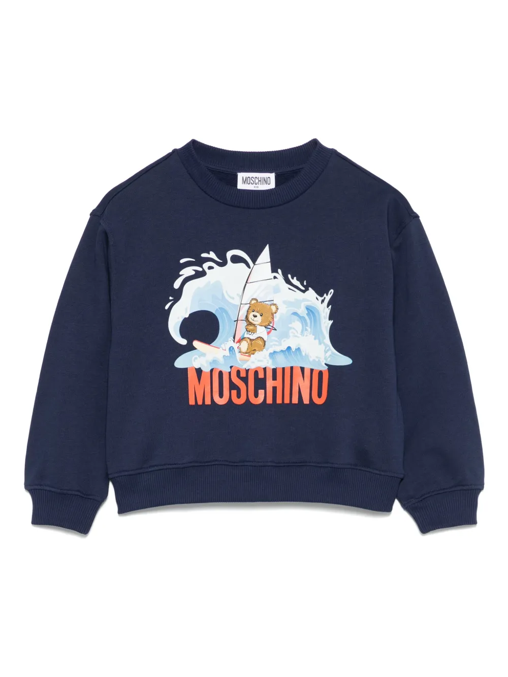 Moschino Kids Sweater met teddybeerprint Blauw