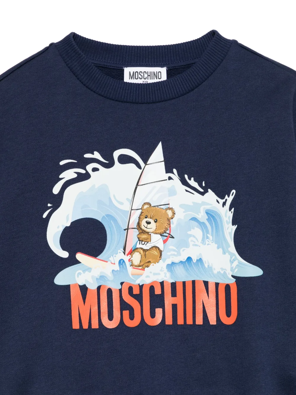 Moschino Kids Sweater met teddybeerprint Blauw