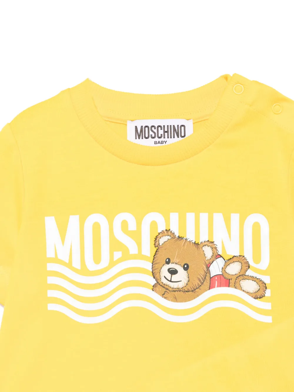 Moschino Kids T-shirt met logoprint Geel