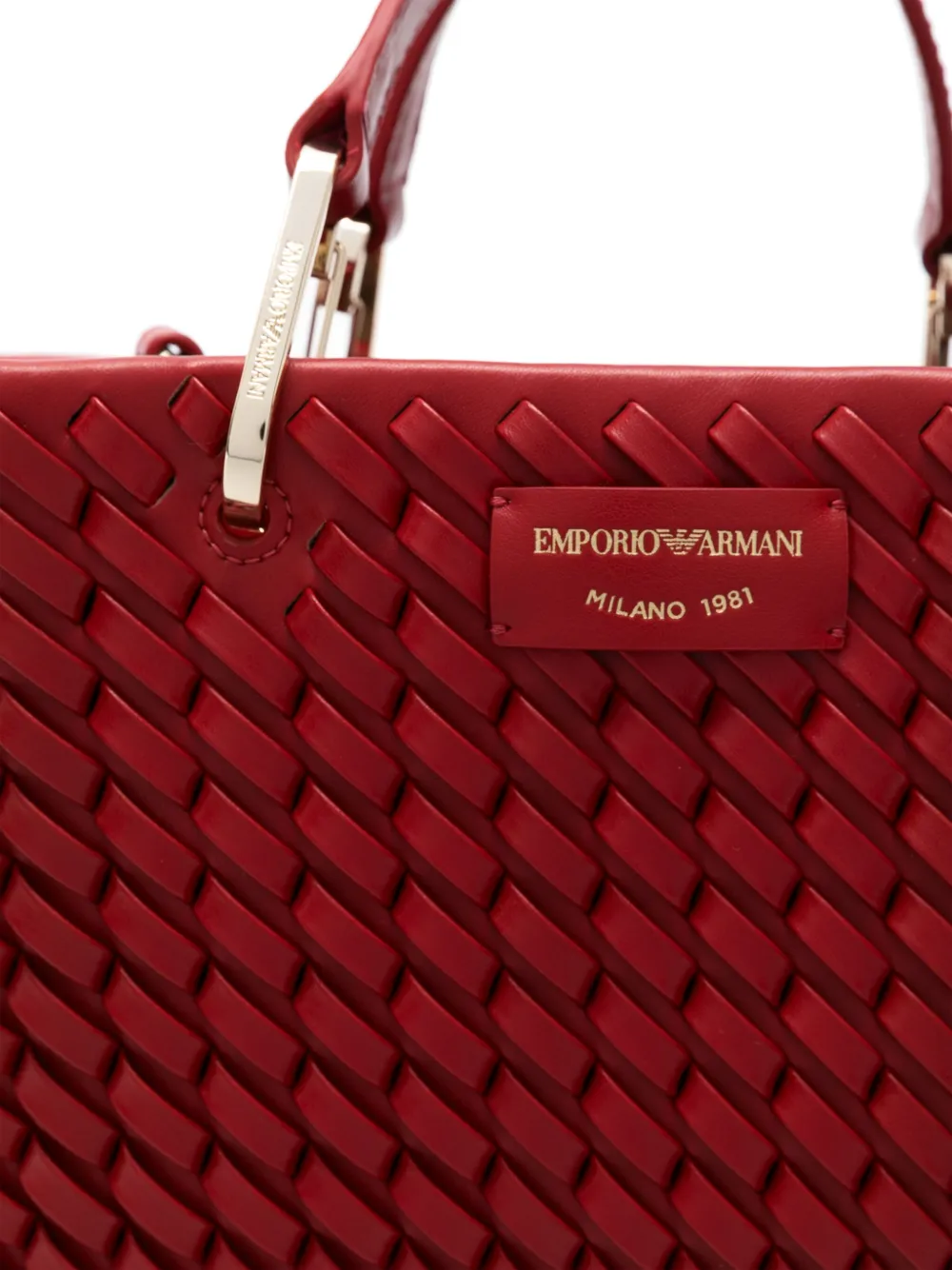 Emporio Armani Geweven shopper Rood