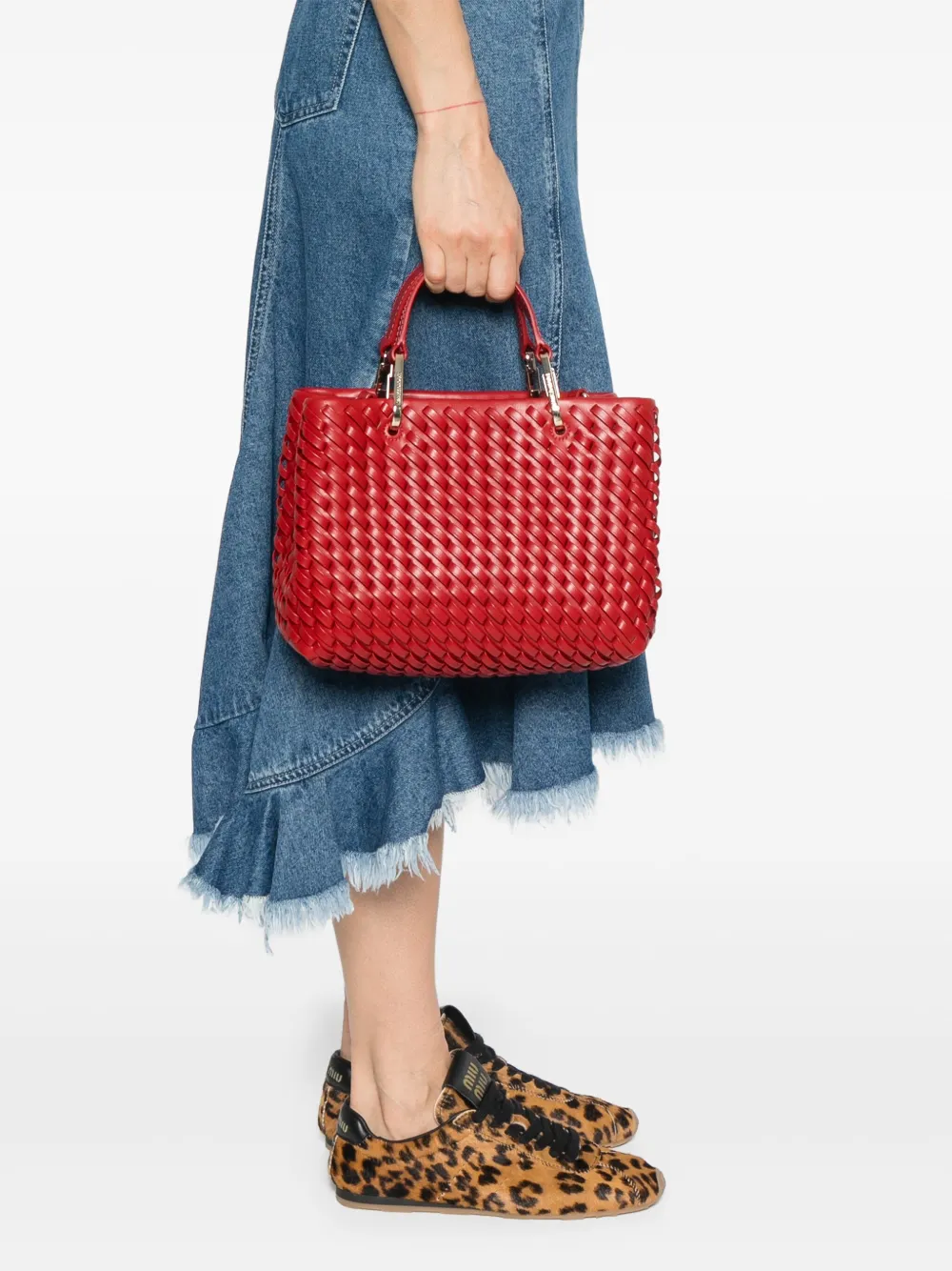 Emporio Armani Geweven shopper - Rood