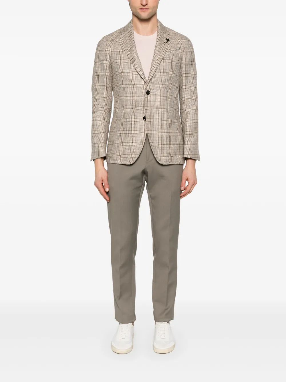 Lardini Blazer met Prince of Wales-patroon - Bruin