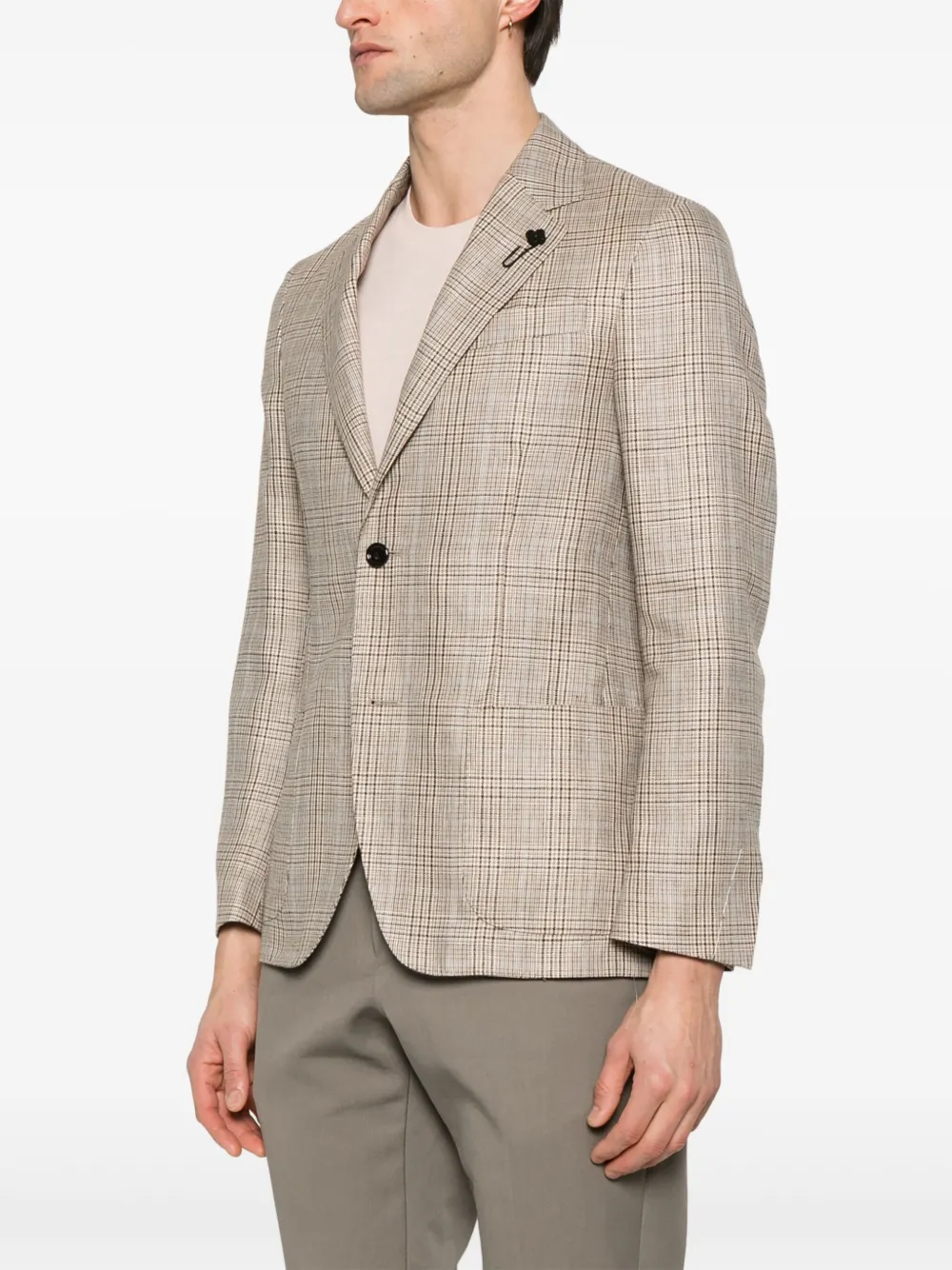 Lardini Blazer met Prince of Wales-patroon Bruin