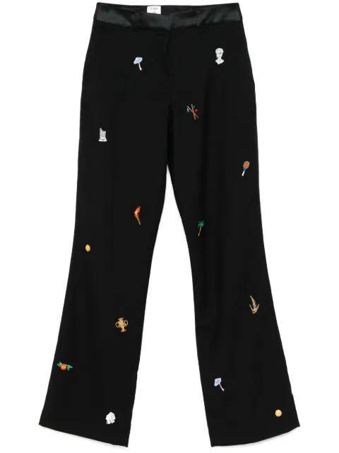 Casablanca pantalones con motivo bordado
