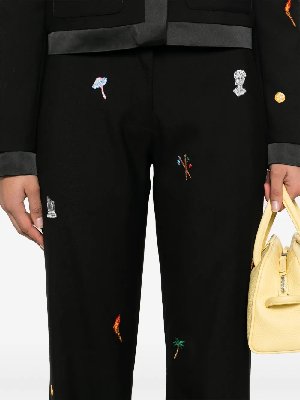 Casablanca Pantalon met borduurwerk Zwart