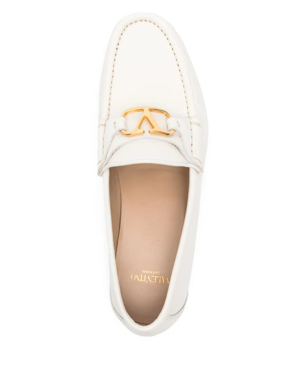 Valentino Garavani VLogo leren loafers Wit