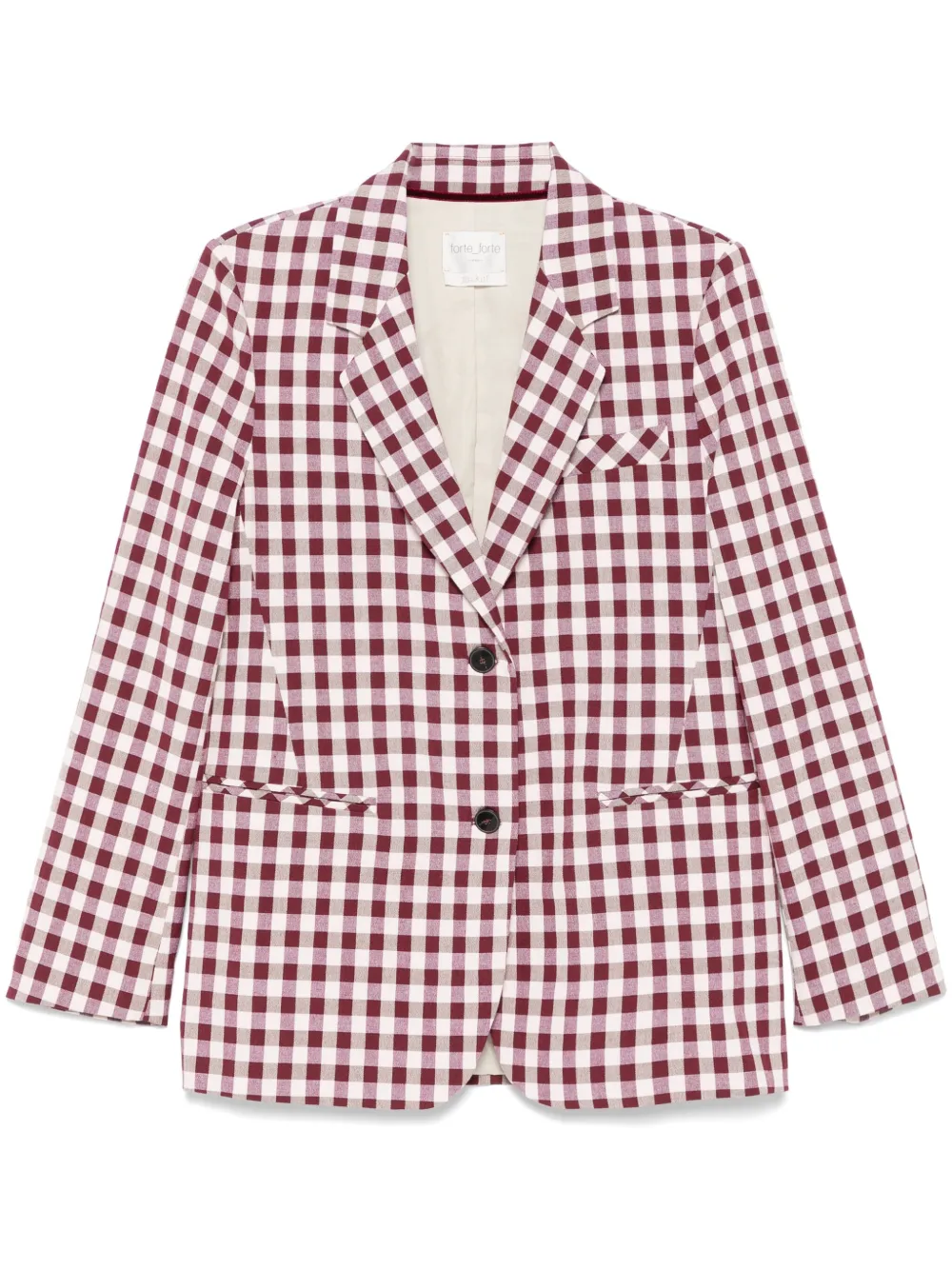 gingham-check blazer