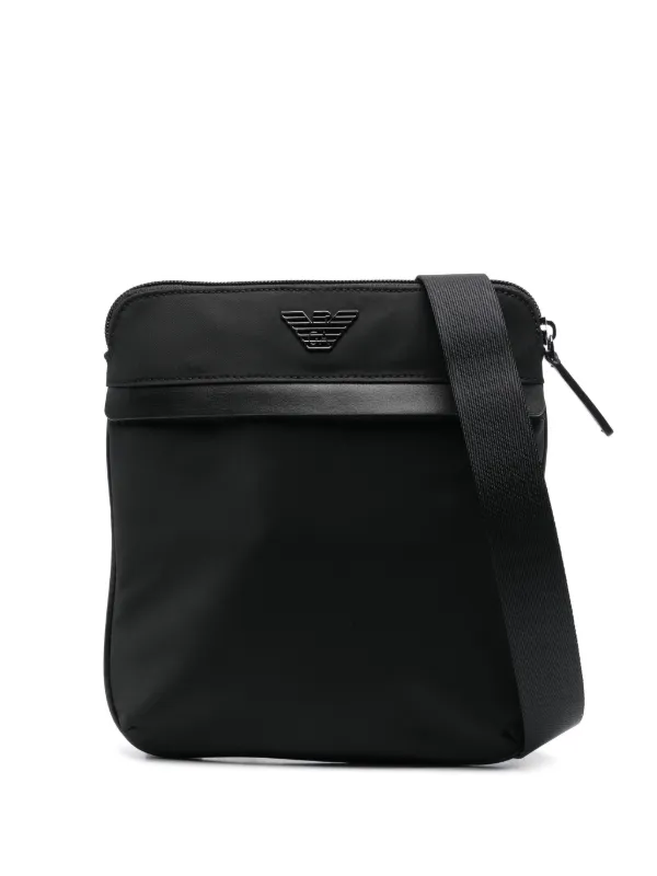 美品EMPORIO ARMANI ショルダーバッグ ブラック黒プレート Emporio Armani ロゴプレート ショルダーバッグ | ブラック | FARFETCH JP