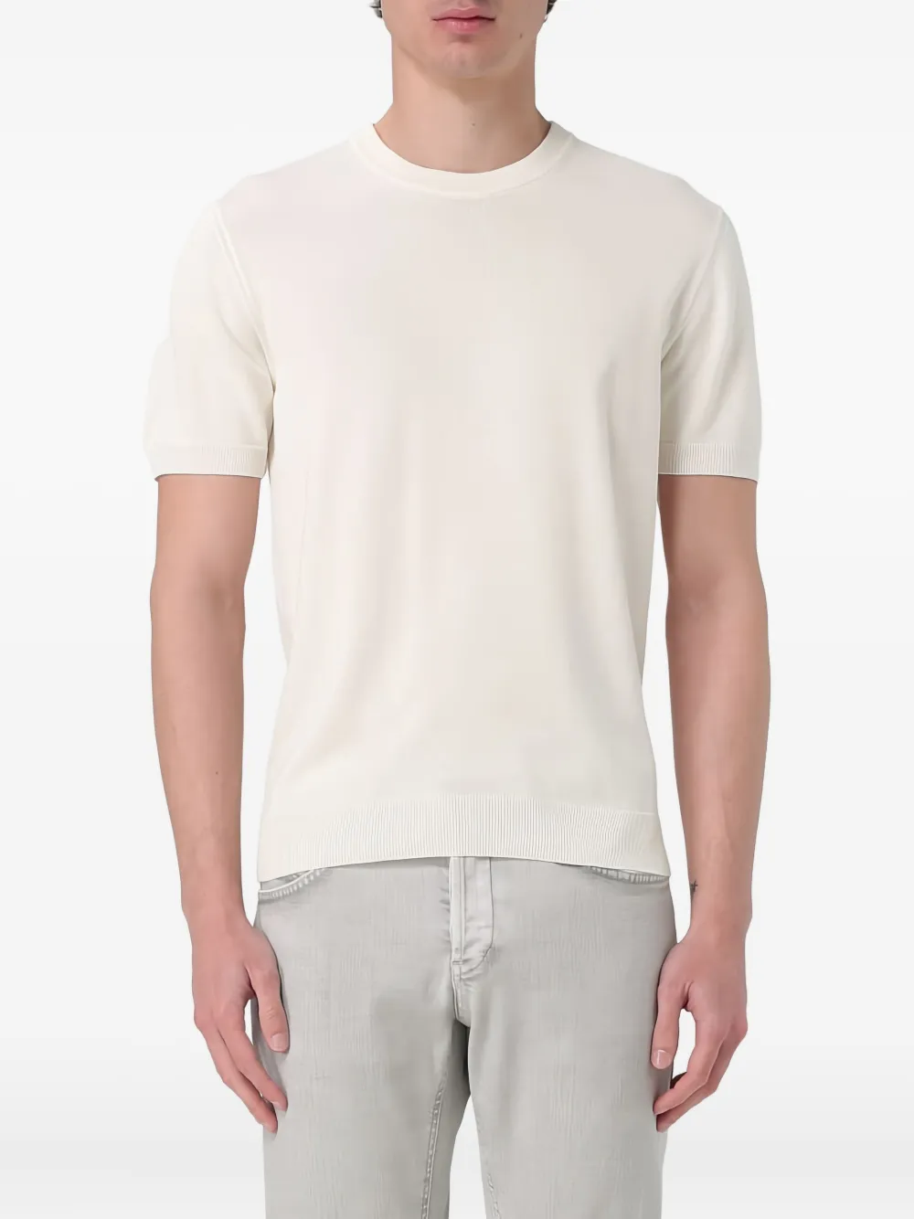 Zanone crew-neck short-sleeve T-shirt | Neutrals | Image 1