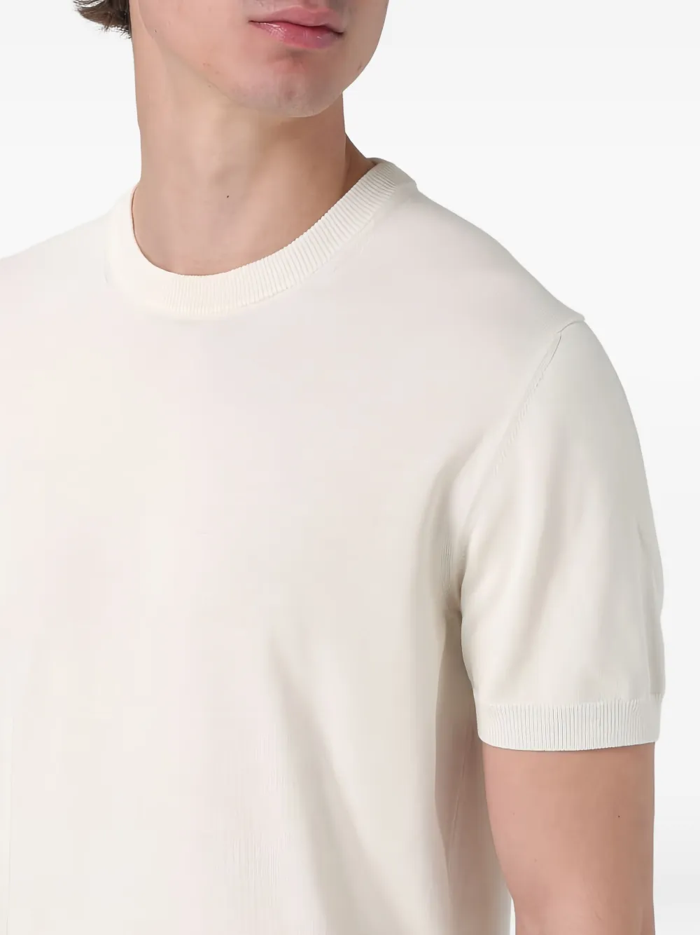 Zanone T-shirt met ronde hals Beige