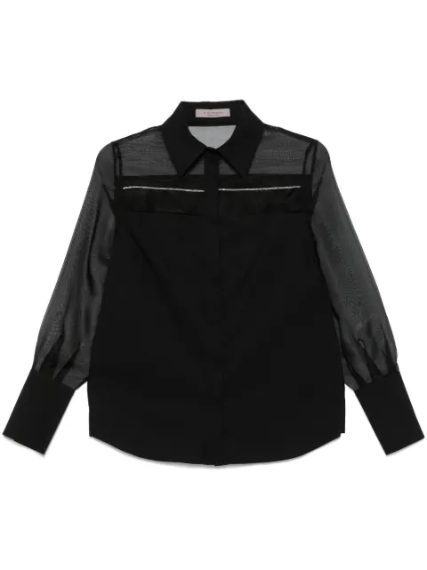 D.Exterior bead-embellished shirt