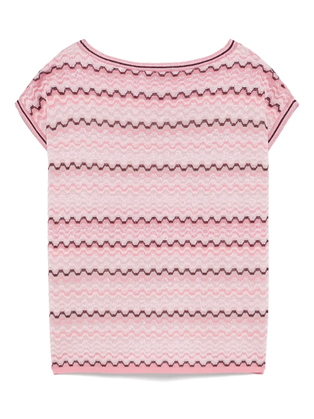 D.Exterior patterned-jacquard top - Roze