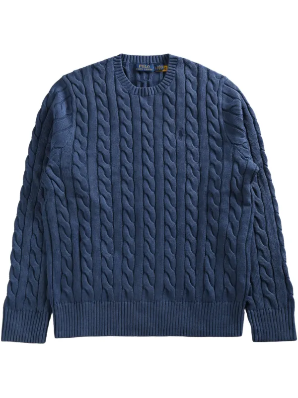 Ralph Lauren knit Navy blue cotton cable-knit sweater
