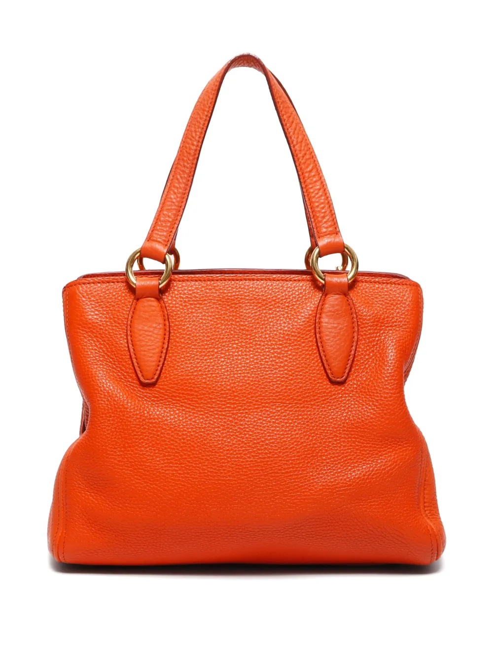 Miu Miu Pre-Owned 2013 grained-leather tote bag - Oranje