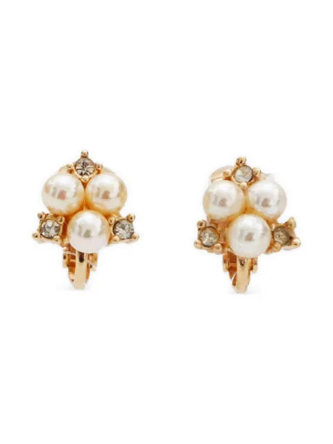 Christian Dior Pre-Owned aretes de clip con perla artificial 2000