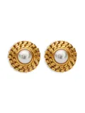 Céline Pre-Owned 1980-1990s round clip-on earrings - Gold
