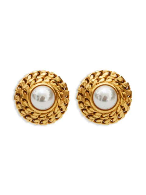 Céline Pre-Owned 1980-1990s round clip-on earrings