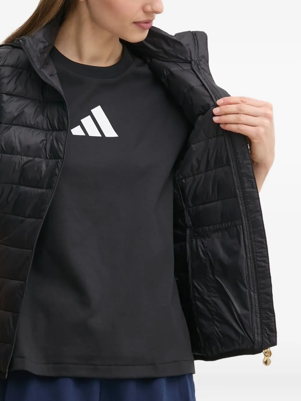 Ea7 Emporio Armani Bodywarmer met capuchon Zwart