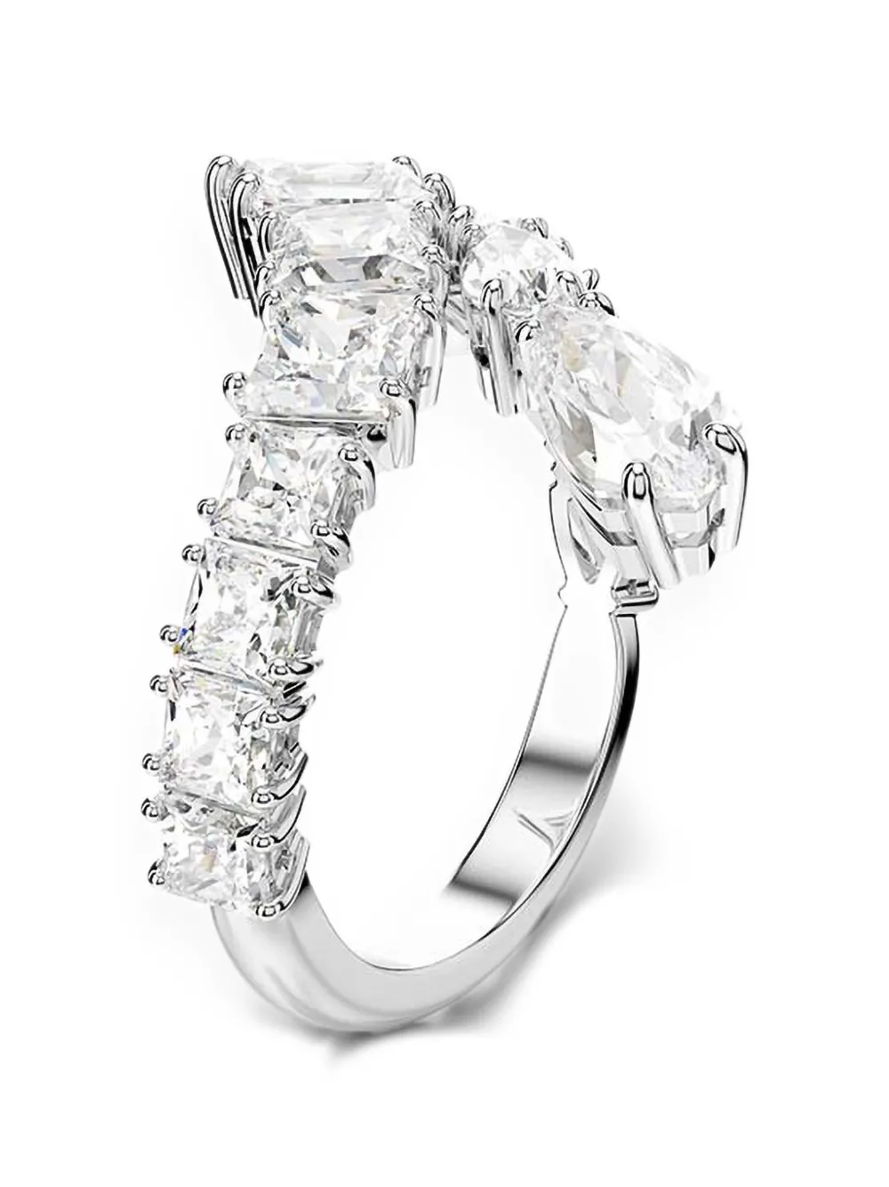 Swarovski Matrix crystal-embellished wrap ring - Argento