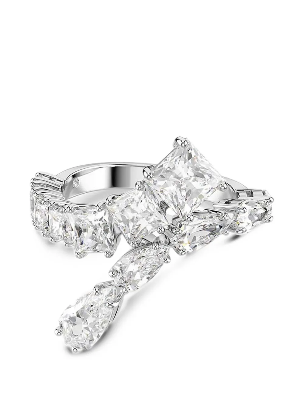Swarovski Matrix crystal-embellished wrap ring - Argento